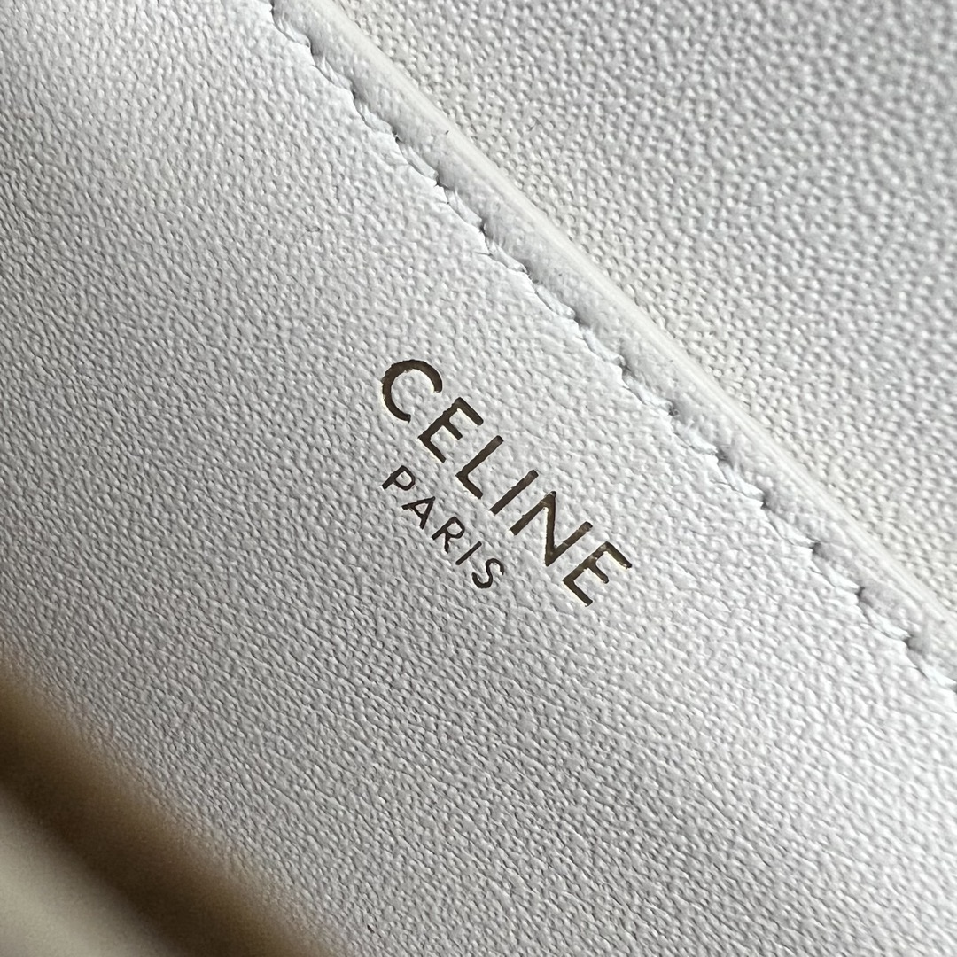 Celine Clutch On Strap Tabou In Triomphe Canvas And Calfskin White/White 101592